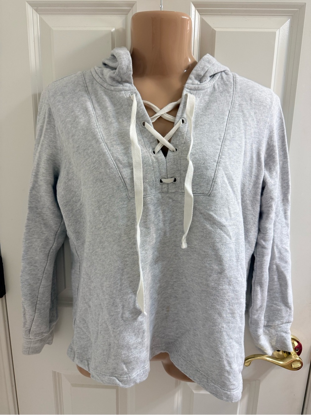 LOFT Heather Gray Hooded Pullover